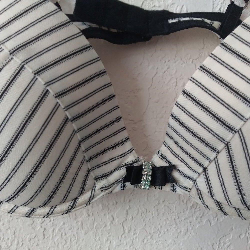 H&M Striped Bra with Rhinestone Detail 34B